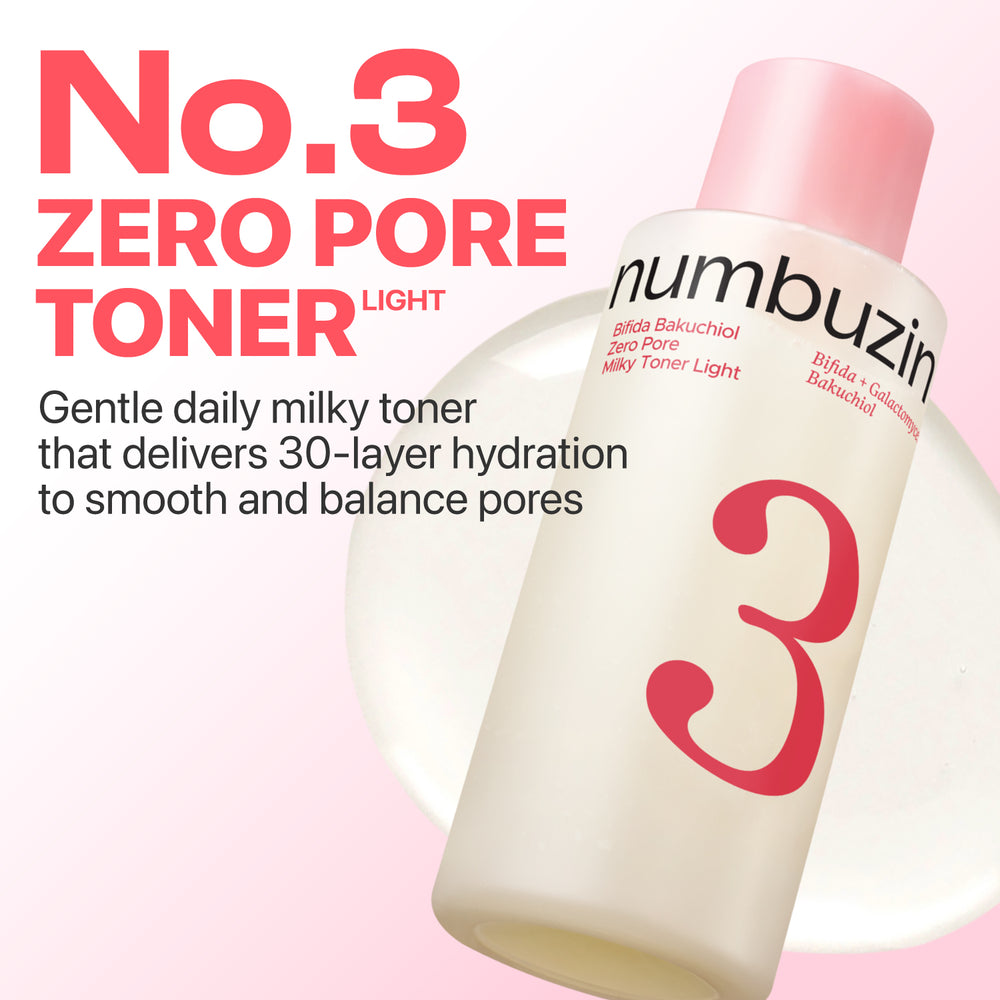 Numbuzin No.3 Bifida Bakuchiol Zero Pore Milky Toner Light - 200ml