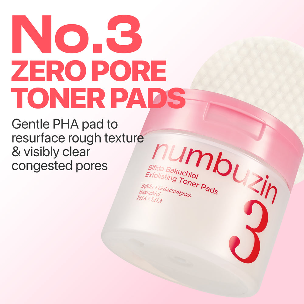 Numbuzin No.3 Bifida Bakuchiol Exfoliating Toner Pads (70 Pads)