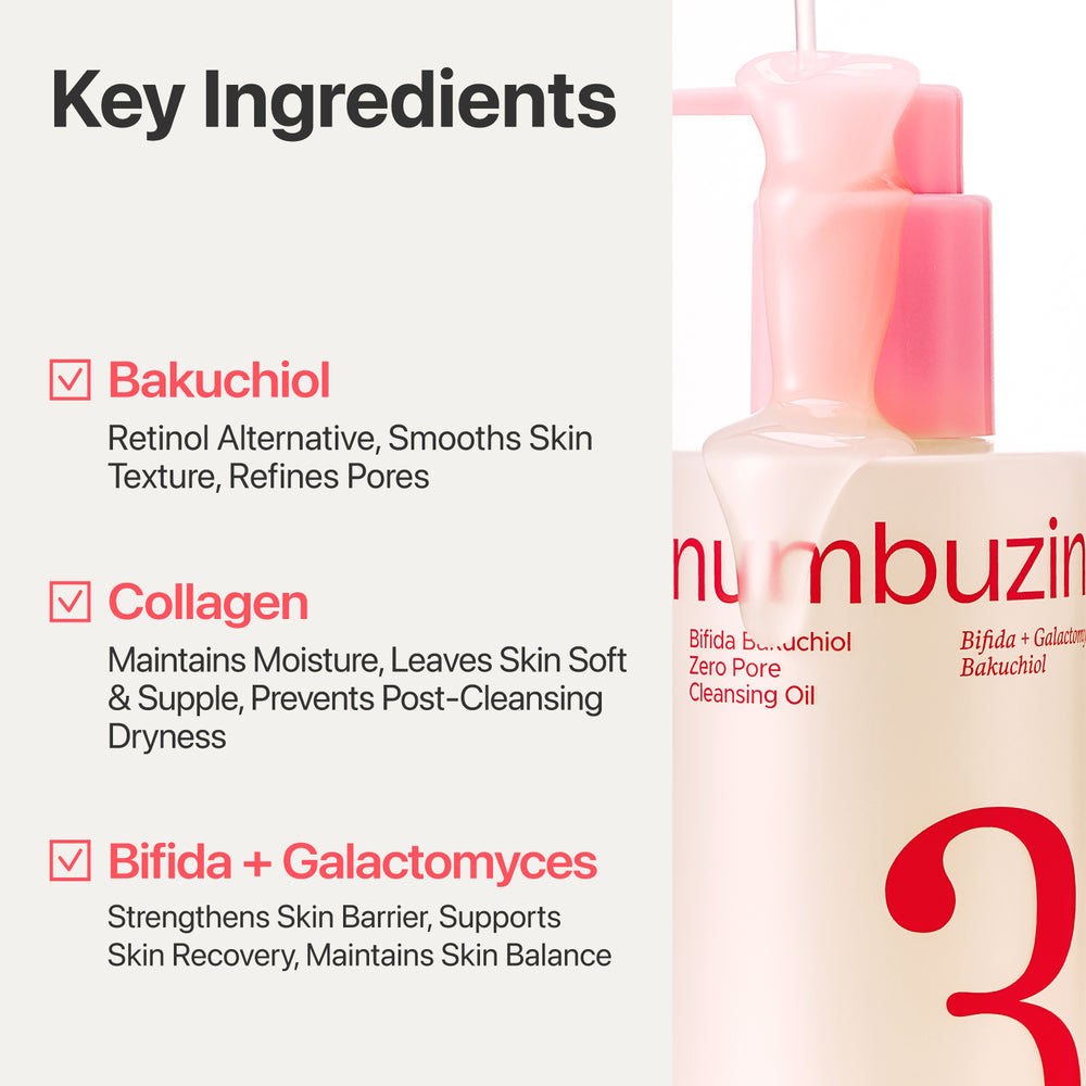 Numbuzin No.3 Bifida Bakuchiol Zero Pore Cleansing Oil - 200ml