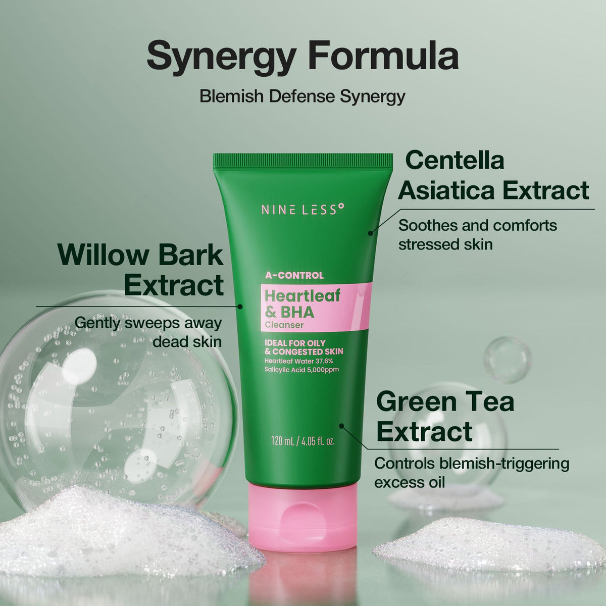 NINELESS A-Control Heartleaf & BHA Cleanser - 120ml