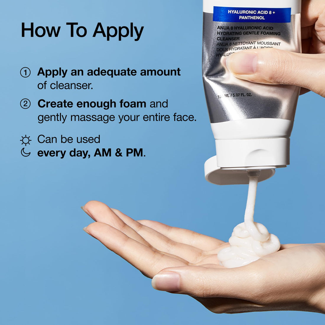 ANUA 8 Hyaluronic Acid Hydrating Gentle Foaming Cleanser - 150ml