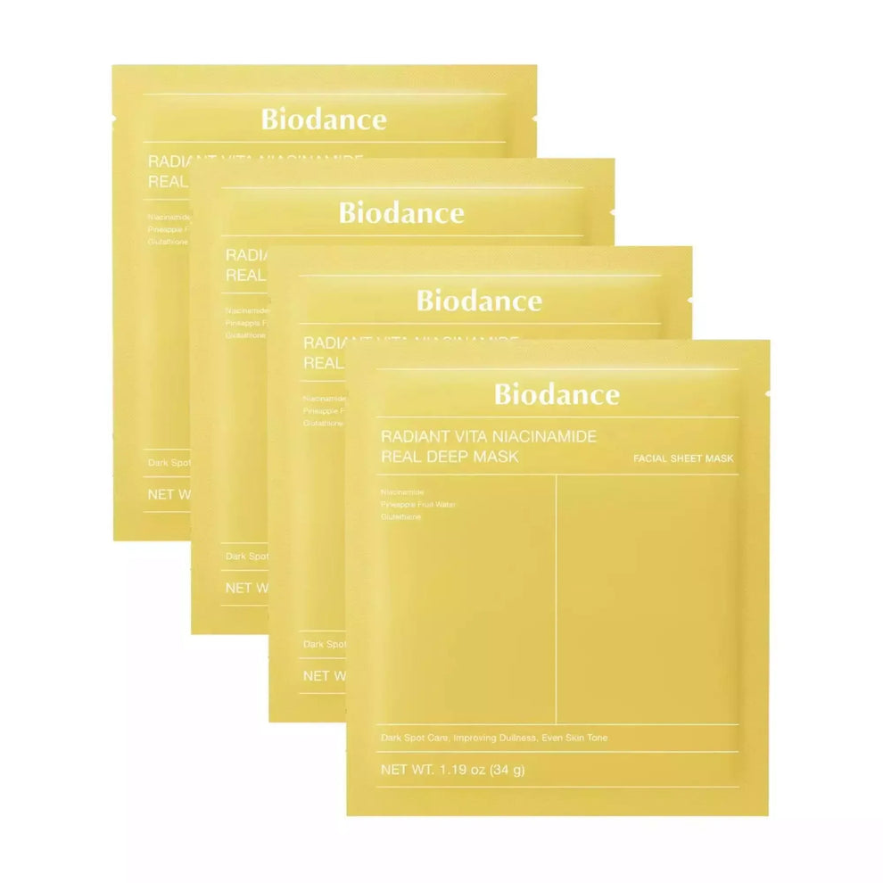 BIODANCE Radiant Vita Niacinamide Real Deep Mask (4 pcs)
