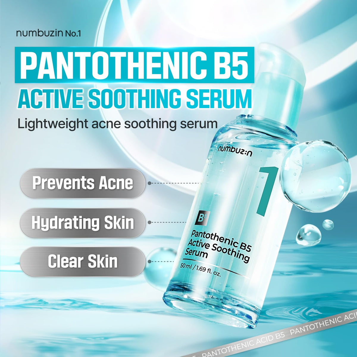 Numbuzin No.1 Pantothenic B5 Active Soothing Serum - 50ml