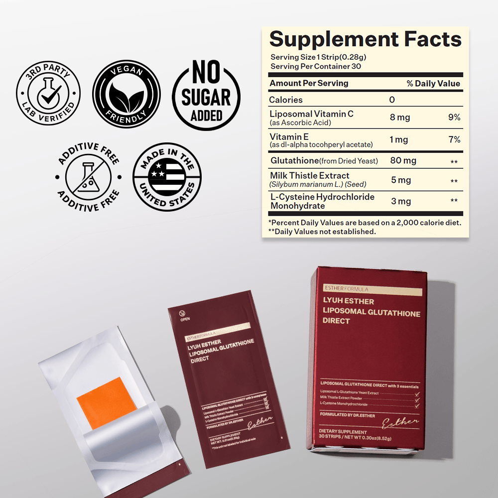 ESTHER FORMULA Liposomal Glutathione Direct Strips (30 ct)