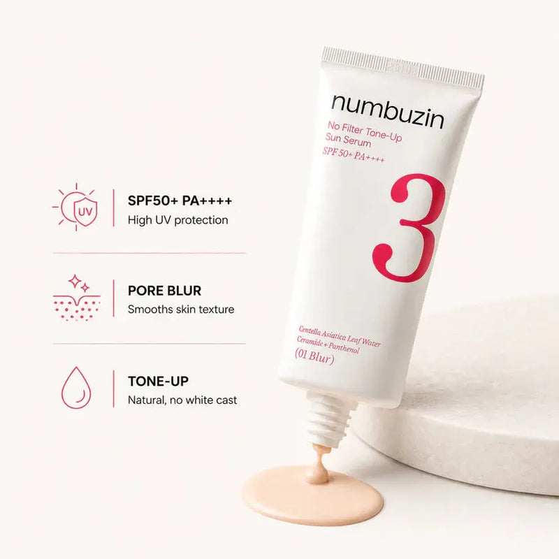 Numbuzin No.3 No Filter Tone-Up Sun Serum 01 Blur - 50ml